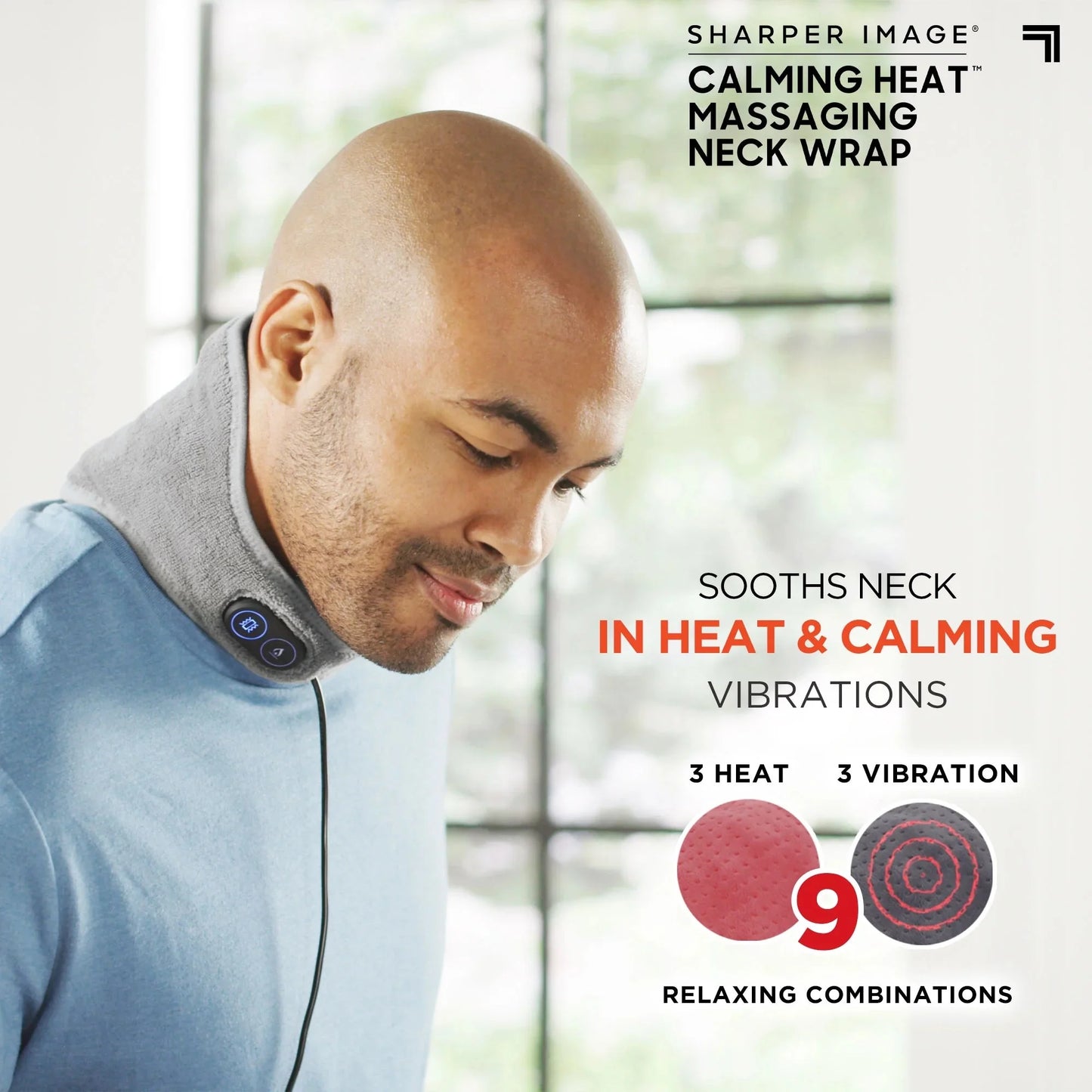 Calm Heat Massaging Neck Wrap – Heated & Weighted Neck Massager for Stress Relief