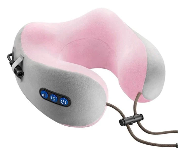U-Shaped Massage Pillow with Heat – Portable Neck Massager