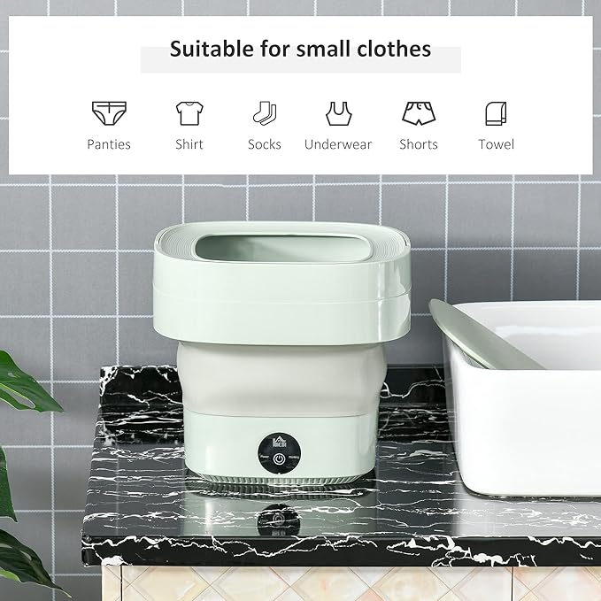Foldable Mini Washing Machine | Portable Washer for Travel & Home