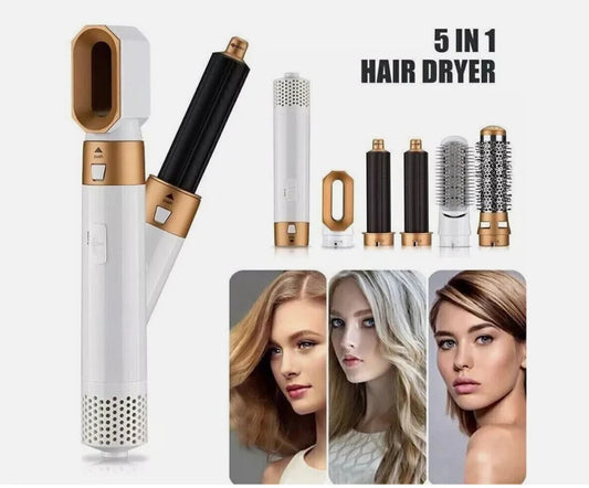 5-in-1 Hair Brush – Straightener, Curler & Hot Air Styler (1200W)