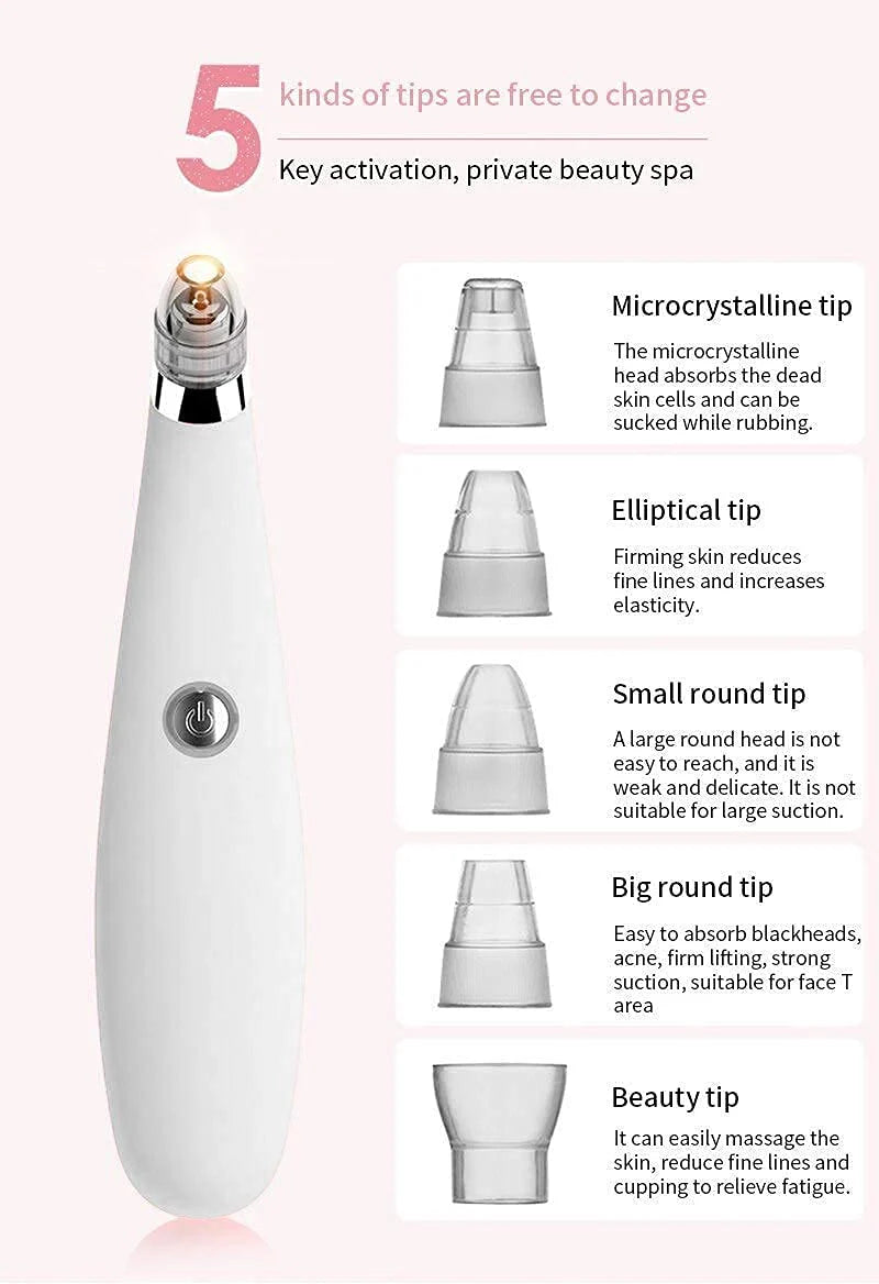 Blackhead Cosmetology Apparatus – Rechargeable Facial Suction Tool