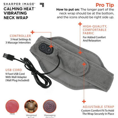 Calm Heat Massaging Neck Wrap – Heated & Weighted Neck Massager for Stress Relief