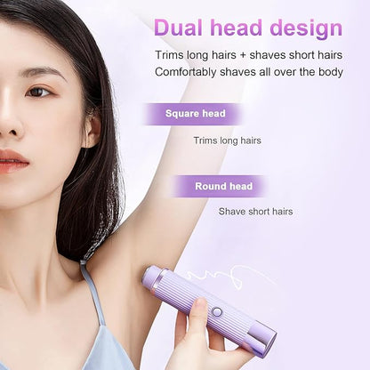 Double Head Electric Shaver for Women – IPX7 Waterproof | Wet & Dry | Dual Blade | Gentle Hair Removal