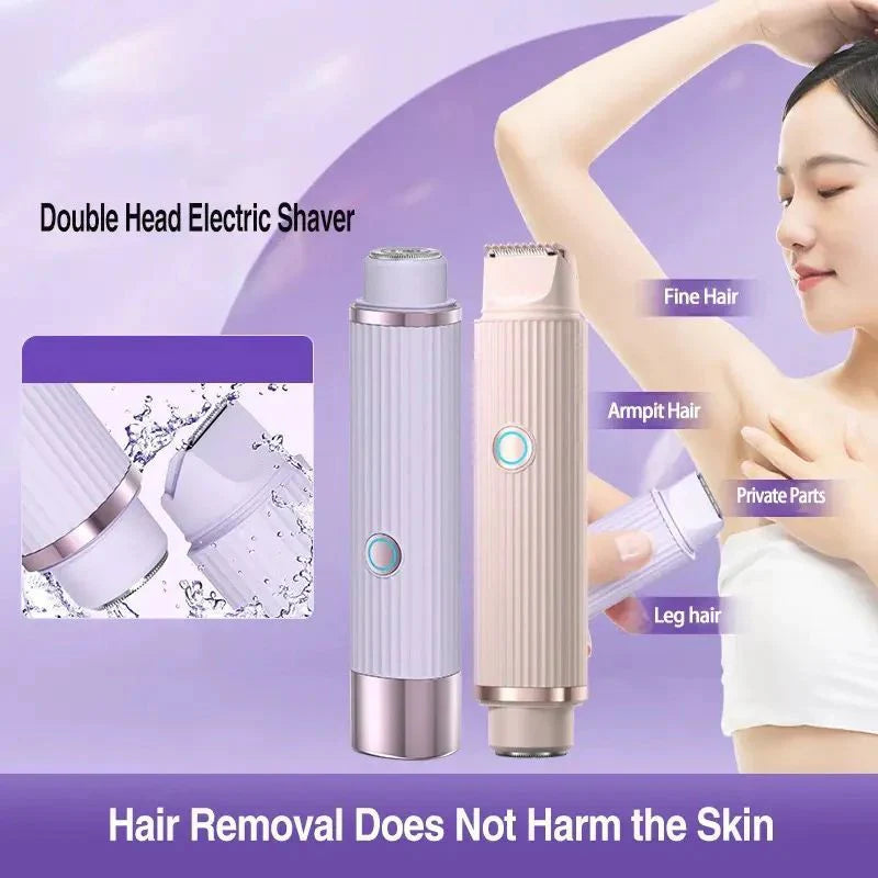 Double Head Electric Shaver for Women – IPX7 Waterproof | Wet & Dry | Dual Blade | Gentle Hair Removal