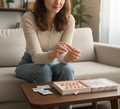 Febble Nude Marble Swirl Press-On Nails – 10-Piece Luxury Set