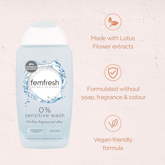 Femfresh 0% Sensitive Intimate Wash – Fragrance-Free & pH-Balanced