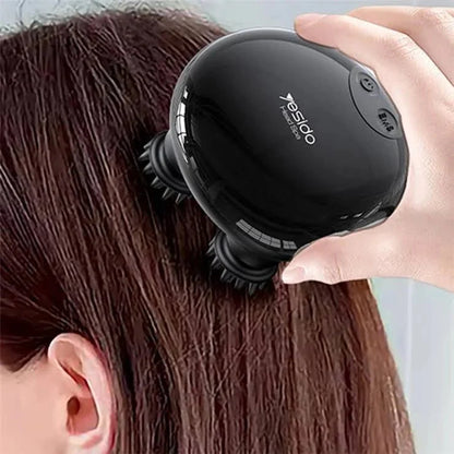 Functional Head Massager – EMS Scalp Relaxer with Acupoint Pressure & 15-Min Timer