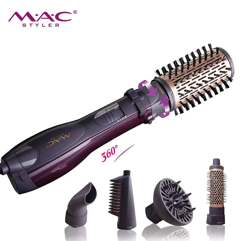 MAC Styler Hair Dryer Brush – 2-in-1 Dryer & Styling Tool with Multiple Attachments