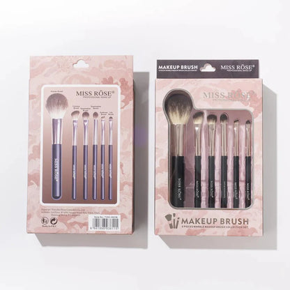 Miss Rose Professional 6 Marble Makeup Brush Set – Premium 6-Piece Collection