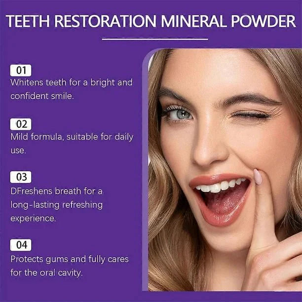 Oralhoo Teeth Restoration Mineral Powder – Natural Teeth Whitening & Gum Care (50g)