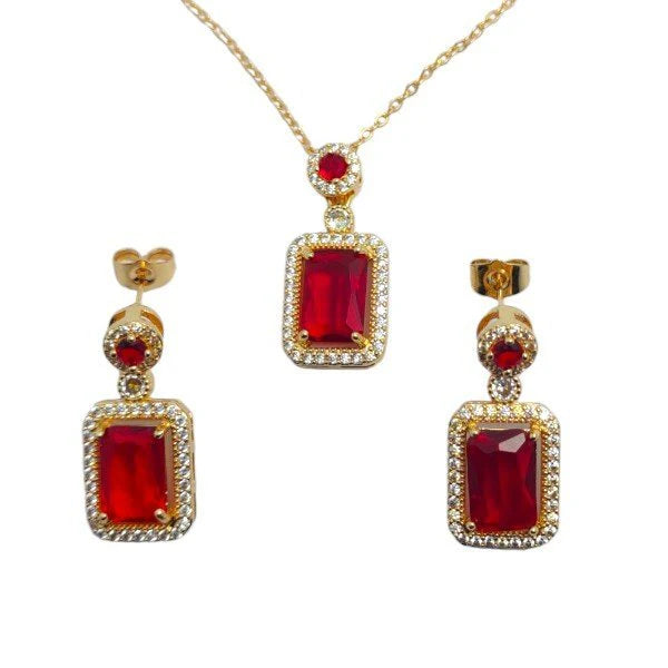 Royal Gemstone Necklace Set – Elegant Necklace & Matching Earrings Jewelry Set | Saudi Arabia