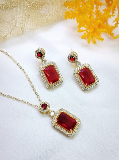Royal Gemstone Necklace Set – Elegant Necklace & Matching Earrings Jewelry Set | Saudi Arabia