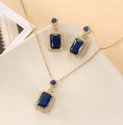 Royal Gemstone Necklace Set – Elegant Necklace & Matching Earrings Jewelry Set | Saudi Arabia