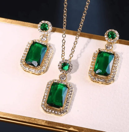 Royal Gemstone Necklace Set – Elegant Necklace & Matching Earrings Jewelry Set | Saudi Arabia