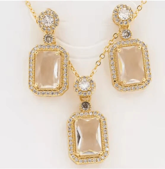 Royal Gemstone Necklace Set – Elegant Necklace & Matching Earrings Jewelry Set | Saudi Arabia