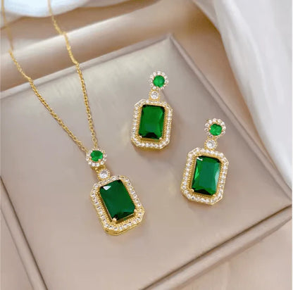 Royal Gemstone Necklace Set – Elegant Necklace & Matching Earrings Jewelry Set | Saudi Arabia