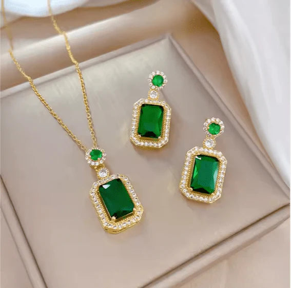 Royal Gemstone Necklace Set – Elegant Necklace & Matching Earrings Jewelry Set | Saudi Arabia